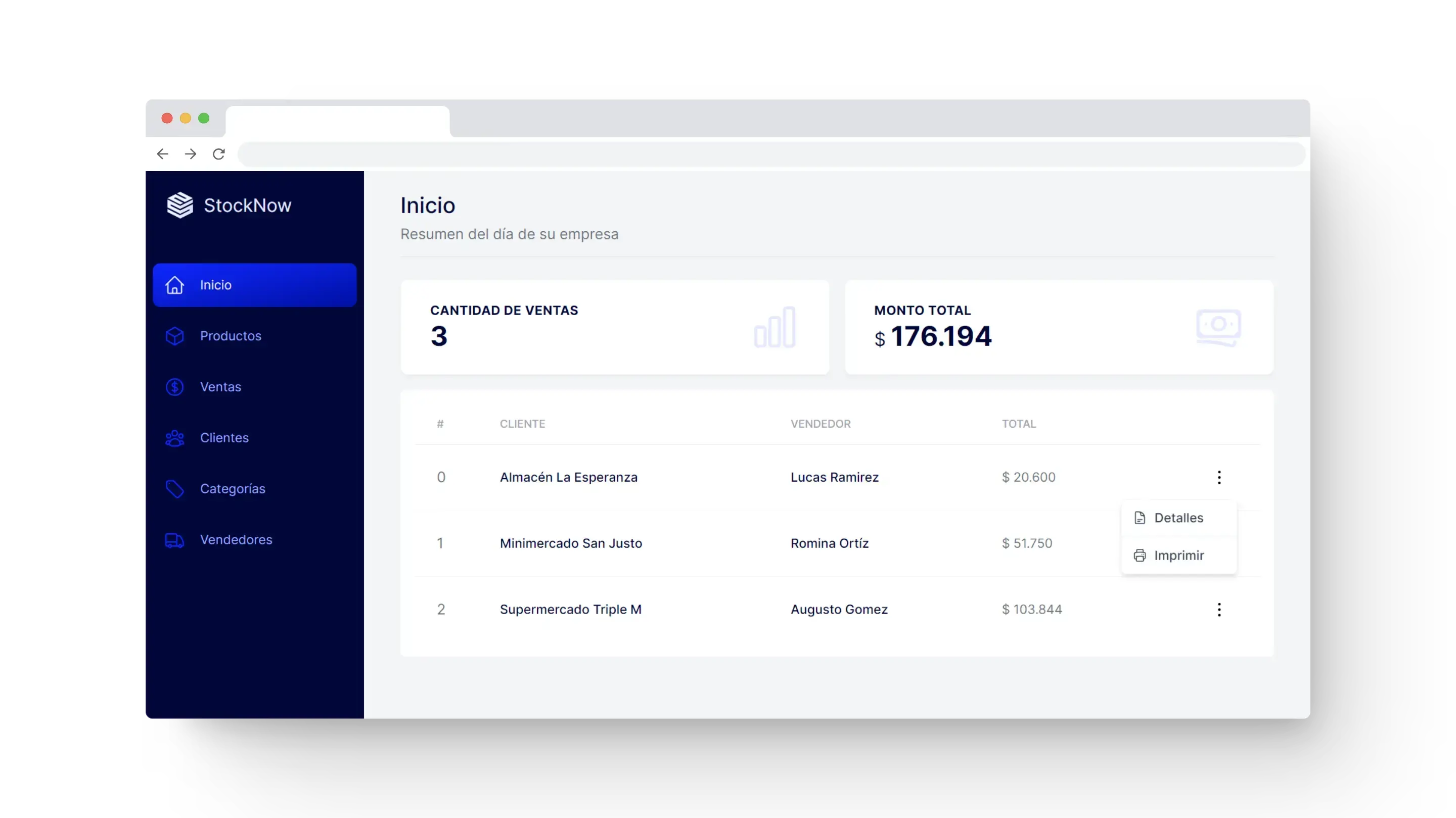 StockNow Project Screenshot